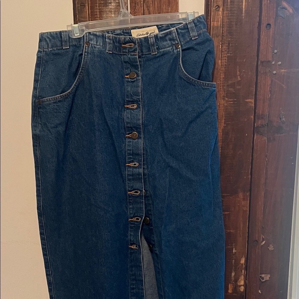 Eddie Bauer High Rise Button Jeans - Deep Blue
